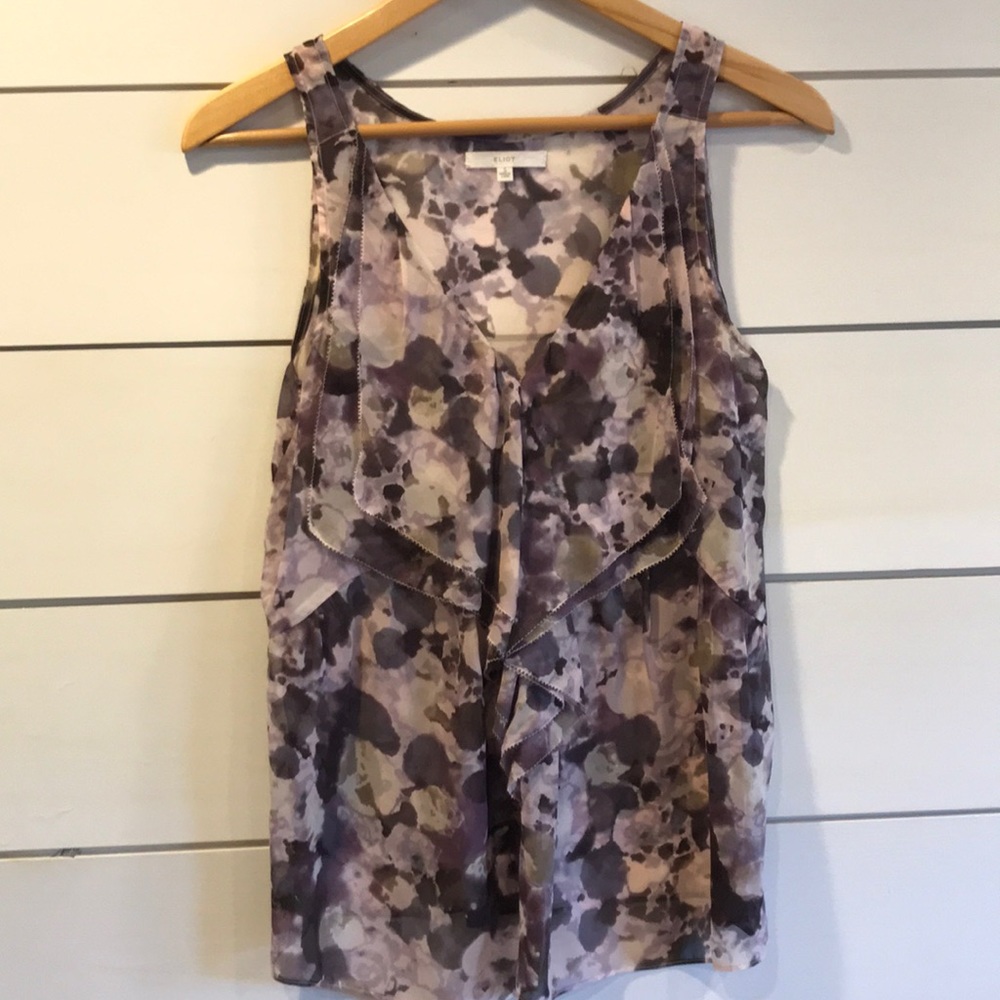 Madewell Eliot Purple Floral SILK Tulum Top small